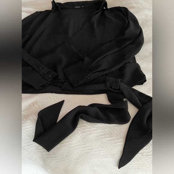 Nasty Gal Chiffon Cropped Wrap Blouse - Picture 8 of 9